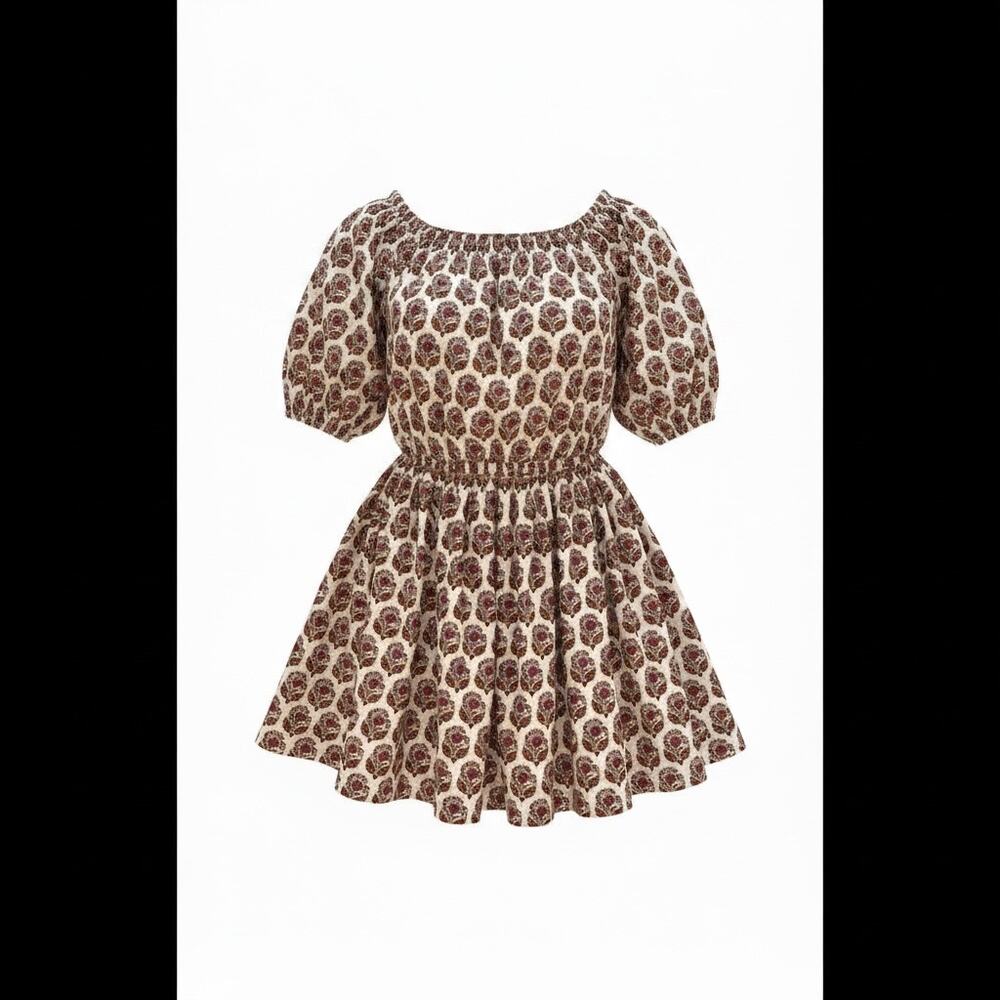 J.Crew Re-Imagined Block Print Mini Dress | Puff Sleeve | Smocked | Size 12 - Picture 11 of 11
